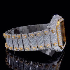 Iced Out Stainless Steel VVS Moissanite Diamond Bust Down Watch