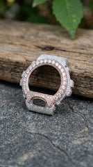 Luxury Two-Tone Fully Iced-Out G-Shock Bezel – VVS Moissanite Diamonds