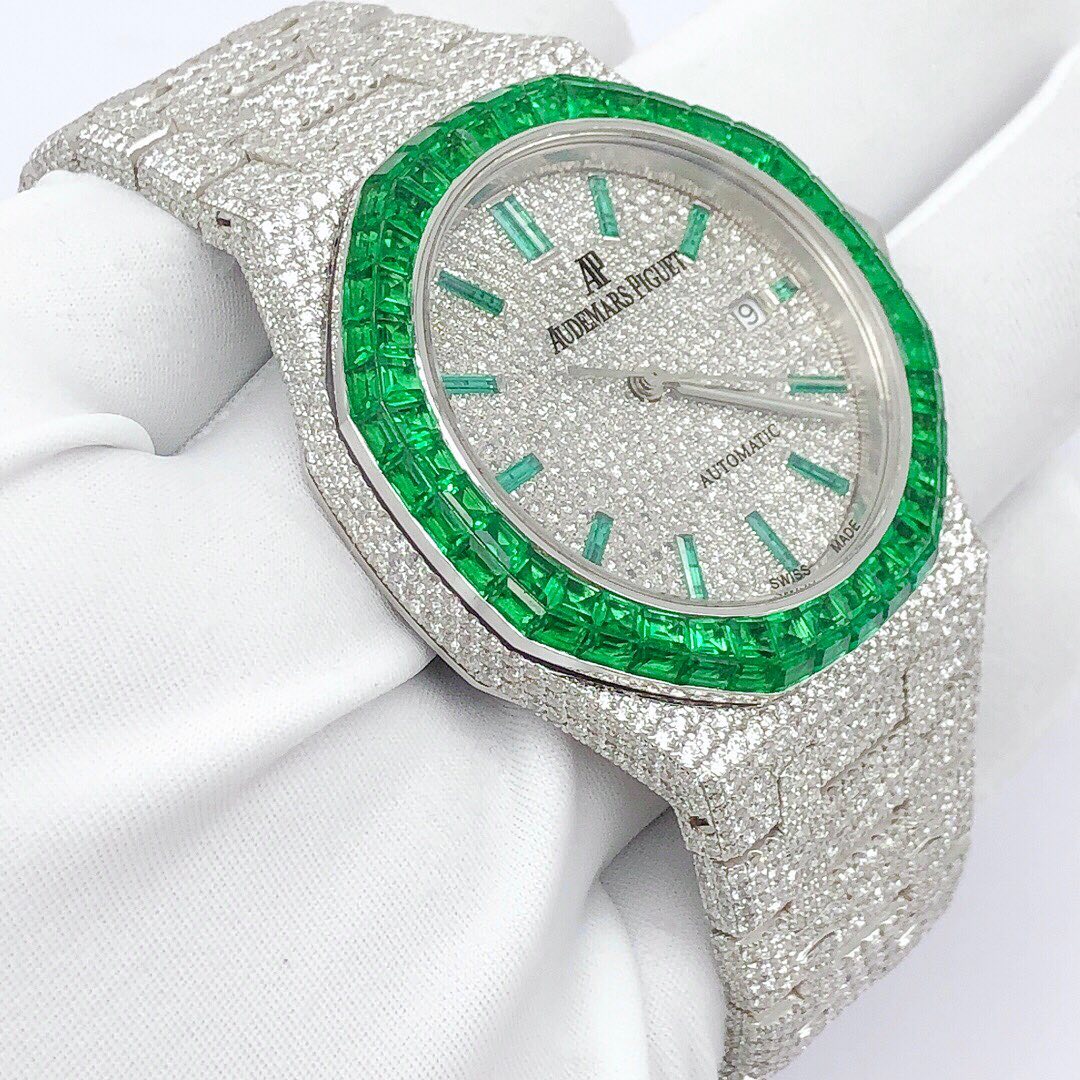 Audemars Piguet Watch automatic moissanite iced out watch luxury hip hop watch bust down diamond watch